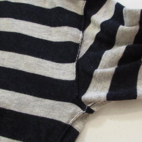 Banana Republic Super Soft "Cashmere-Like Cotton" Blue/Gray Stripe Turtleneck - Picture 7 of 16